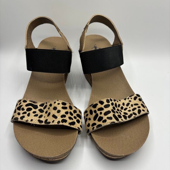 Corkys Black and Leopard Print Wedges - Picture 2 of 9